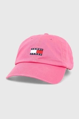 Zdjęcie produktu Tommy Jeans czapka z daszkiem bawełniana kolor różowy AW0AW15848