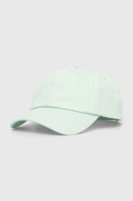 Zdjęcie produktu Tommy Jeans czapka z daszkiem bawełniana kolor zielony gładka AW0AW15845
