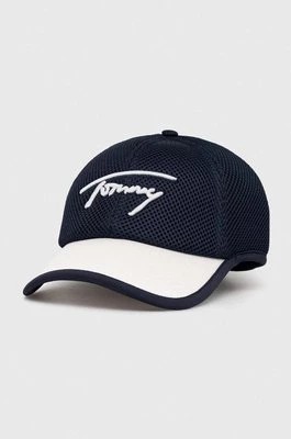 Zdjęcie produktu Tommy Jeans czapka z daszkiem kolor granatowy z aplikacją