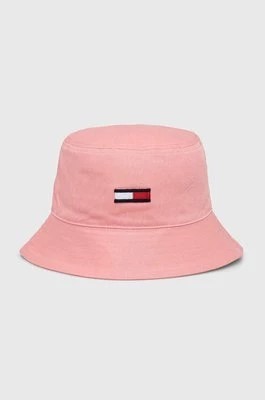 Zdjęcie produktu Tommy Jeans kapelusz bawełniany kolor różowy bawełniany AW0AW15957