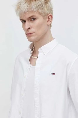 Zdjęcie produktu Tommy Jeans koszula bawełniana męska kolor biały regular z kołnierzykiem button-down DM0DM19134