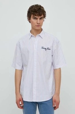 Zdjęcie produktu Tommy Jeans koszula bawełniana męska kolor biały relaxed z kołnierzykiem klasycznym DM0DM18955