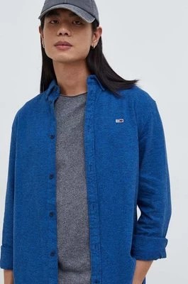 Zdjęcie produktu Tommy Jeans koszula bawełniana męska kolor niebieski regular z kołnierzykiem button-down DM0DM18329