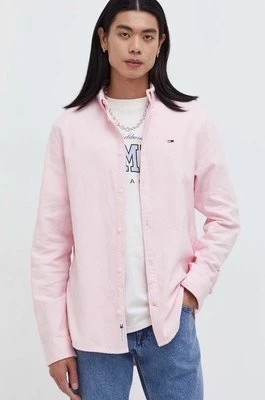 Zdjęcie produktu Tommy Jeans koszula bawełniana męska kolor różowy regular z kołnierzykiem button-down DM0DM18329