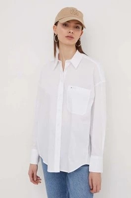 Zdjęcie produktu Tommy Jeans koszula damska kolor biały relaxed z kołnierzykiem klasycznym DW0DW17356