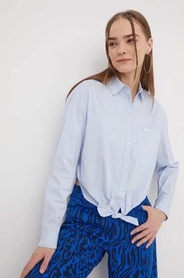 Zdjęcie produktu Tommy Jeans koszula damska kolor niebieski regular z kołnierzykiem klasycznym DW0DW17520