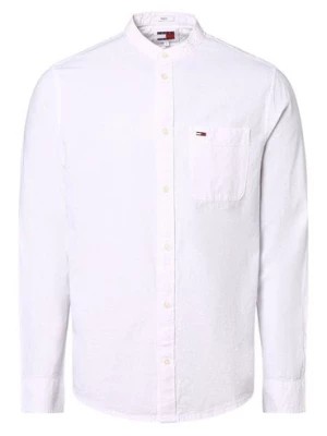 Zdjęcie produktu Tommy Jeans Koszula męska z zawartością lnu Mężczyźni Regular Fit Bawełna biały jednolity,