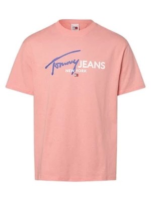 Zdjęcie produktu Tommy Jeans Koszulka męska Mężczyźni Bawełna pomarańczowy|wyrazisty róż jednolity,
