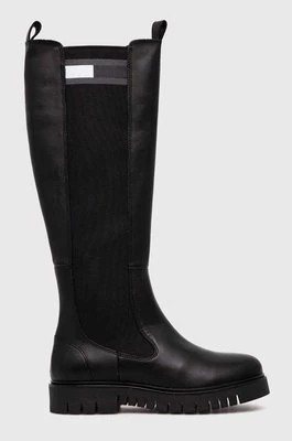 Zdjęcie produktu Tommy Jeans kozaki TJW HIGH SHAFT BOOT damskie kolor czarny na płaskim obcasie EN0EN02316