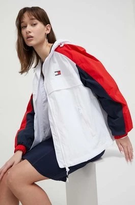 Zdjęcie produktu Tommy Jeans kurtka damska kolor biały przejściowa oversize DW0DW17752