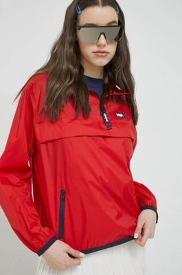 Zdjęcie produktu Tommy Jeans kurtka damska kolor czerwony przejściowa oversize