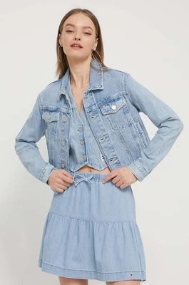 Zdjęcie produktu Tommy Jeans kurtka jeansowa damska kolor niebieski przejściowa DW0DW17661