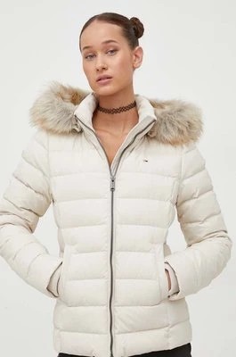Zdjęcie produktu Tommy Jeans kurtka puchowa damska kolor beżowy zimowa DW0DW08588