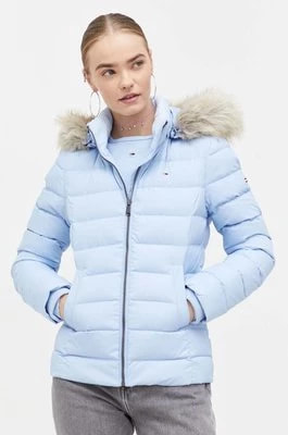 Zdjęcie produktu Tommy Jeans kurtka puchowa damska kolor niebieski zimowa DW0DW08588