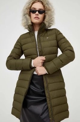 Zdjęcie produktu Tommy Jeans kurtka puchowa damska kolor zielony zimowa DW0DW09060
