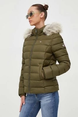 Zdjęcie produktu Tommy Jeans kurtka puchowa damska kolor zielony zimowa DW0DW08588