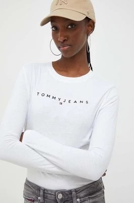 Zdjęcie produktu Tommy Jeans longsleeve bawełniany kolor biały DW0DW17362