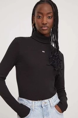 Zdjęcie produktu Tommy Jeans longsleeve damski kolor czarny z golfem DW0DW17388