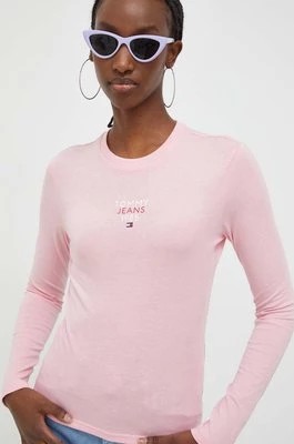 Zdjęcie produktu Tommy Jeans longsleeve damski kolor różowy DW0DW17358