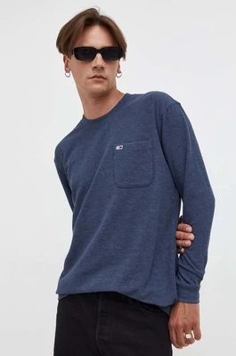 Zdjęcie produktu Tommy Jeans longsleeve męski kolor granatowy melanżowy