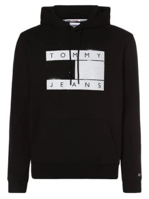 Zdjęcie produktu Tommy Jeans Męska bluza z kapturem Mężczyźni Bawełna czarny nadruk,
