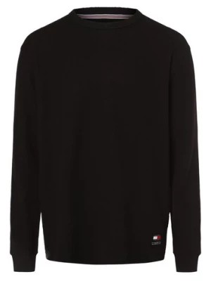 Zdjęcie produktu Tommy Jeans Męska koszulka z długim rękawem Mężczyźni Bawełna czarny jednolity,