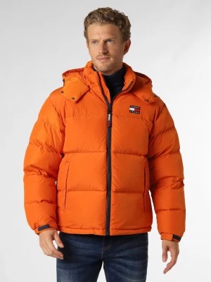 Zdjęcie produktu Tommy Jeans Męska kurtka puchowa Mężczyźni Sztuczne włókno pomarańczowy jednolity,