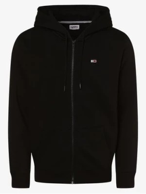 Zdjęcie produktu Tommy Jeans Męska kurtka z kapturem Mężczyźni Materiał dresowy czarny jednolity,