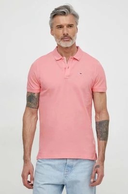 Zdjęcie produktu Tommy Jeans polo bawełniane kolor różowy DM0DM18312