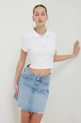 Zdjęcie produktu Tommy Jeans polo damski kolor biały DW0DW18315