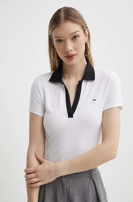 Zdjęcie produktu Tommy Jeans polo damski kolor biały DW0DW17225