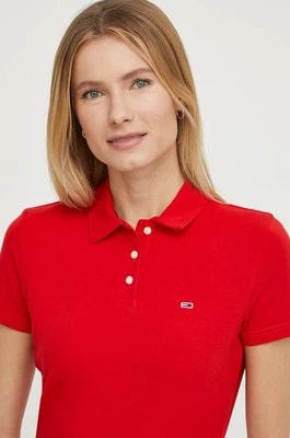 Zdjęcie produktu Tommy Jeans polo damski kolor czerwony DW0DW17220