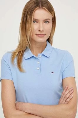 Zdjęcie produktu Tommy Jeans polo damski kolor niebieski DW0DW17220