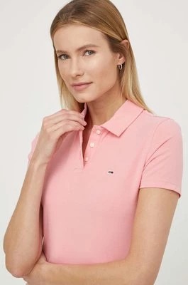 Zdjęcie produktu Tommy Jeans polo damski kolor różowy DW0DW17220