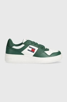 Zdjęcie produktu Tommy Jeans sneakersy skórzane TJM RETRO BASKET ESS kolor zielony EM0EM01395