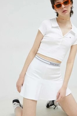 Zdjęcie produktu Tommy Jeans spódnica kolor biały mini rozkloszowana