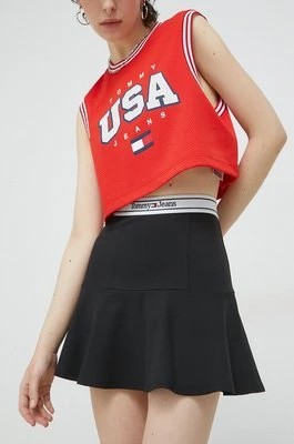 Zdjęcie produktu Tommy Jeans spódnica kolor czarny mini rozkloszowana