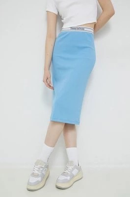 Zdjęcie produktu Tommy Jeans spódnica kolor niebieski midi prosta