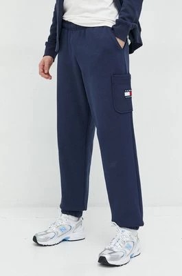 Zdjęcie produktu Tommy Jeans spodnie dresowe bawełniane męskie kolor granatowy gładkie