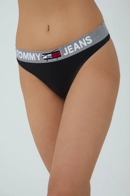Zdjęcie produktu Tommy Jeans Stringi kolor czarny z bawełny UW0UW02823