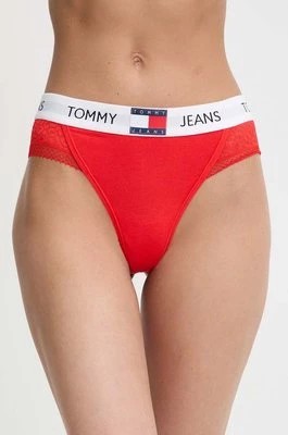 Zdjęcie produktu Tommy Jeans stringi kolor czerwony z koronki UW0UW05159