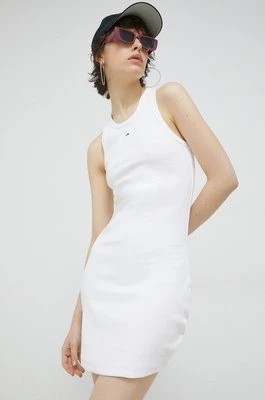Zdjęcie produktu Tommy Jeans sukienka kolor biały mini dopasowana