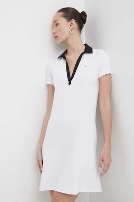 Zdjęcie produktu Tommy Jeans sukienka kolor biały mini dopasowana DW0DW17937
