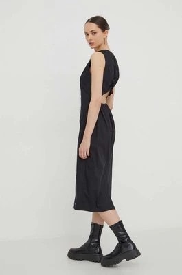 Zdjęcie produktu Tommy Jeans sukienka kolor czarny midi rozkloszowana DW0DW17431