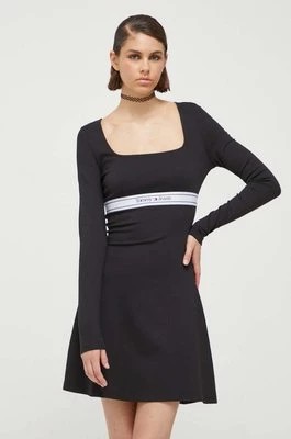 Zdjęcie produktu Tommy Jeans sukienka kolor czarny mini rozkloszowana