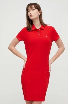 Zdjęcie produktu Tommy Jeans sukienka kolor czerwony mini dopasowana DW0DW18146