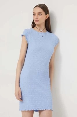 Zdjęcie produktu Tommy Jeans sukienka kolor niebieski mini dopasowana DW0DW17927