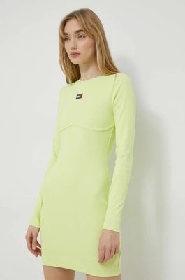 Zdjęcie produktu Tommy Jeans sukienka kolor zielony mini dopasowana