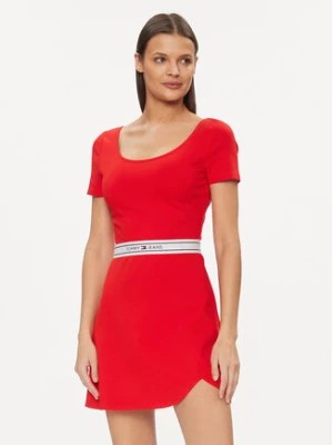 Zdjęcie produktu Tommy Jeans Sukienka letnia Logo Tape DW0DW17924 Czerwony Regular Fit