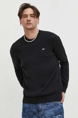 Zdjęcie produktu Tommy Jeans sweter bawełniany kolor czarny DM0DM18895
